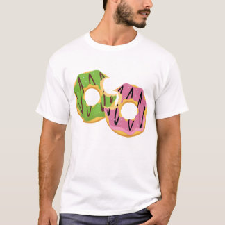 Camiseta Design de Par de Donuts Mordidos