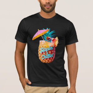 Camiseta Design de Partido Tropical de Sippin e Chillin
