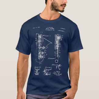 Camiseta Design de Patente Real da Diversão Saxofônica
