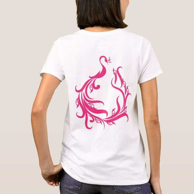 Camiseta Design de Peacock White para Mulheres (Verso)