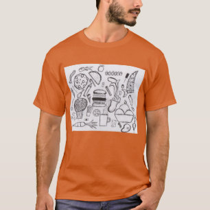 Camiseta Design de Pedra nº 7 Comida em Orange Regular