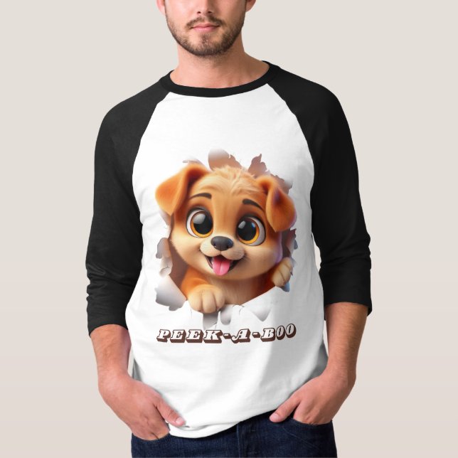 Camiseta Design de Peek-A-Boo para amantes de animais de es (Frente)