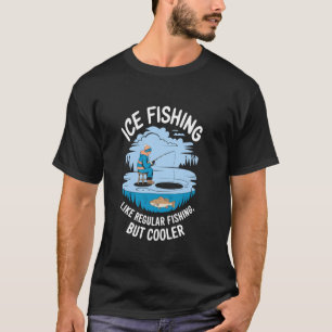 Camiseta Design de peixe de buraco de gelo de pesca no gelo