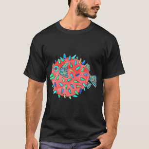 Camiseta Design de Peixe-Porca Vermelho em Aquarela