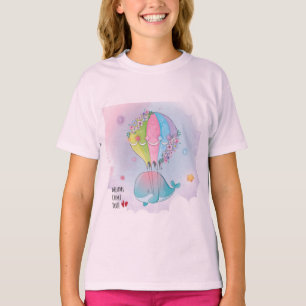 Camiseta Design de peixe rosa