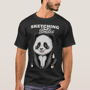 Camiseta Design de Perfeição Clássica de Panda Preta e Bran