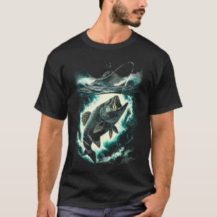 Camiseta Design de Pesca com Choque Subaquático