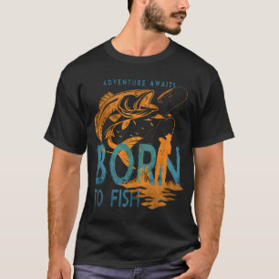 Camiseta design de pesca de halibute