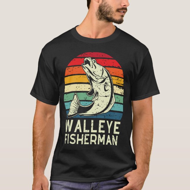 Camiseta design de pesca de walleye por pescador legal  (Frente)