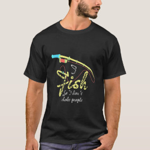Camiseta Design de Pesca Eu Pesco Para Não Sufocar Pessoas