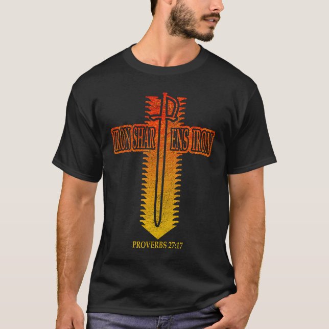 Camiseta Design de Phi Rho Cristão Afia Ferro (Frente)