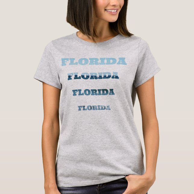 Camiseta Design de Pilha de Gradiente Azul da Flórida (Frente)