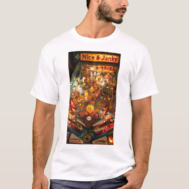 Camiseta Design de pinball em máquina de pinball V (Frente)