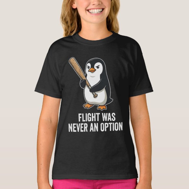 Camiseta Design de Pinguim Ave Engraçada sem Voo (Frente)