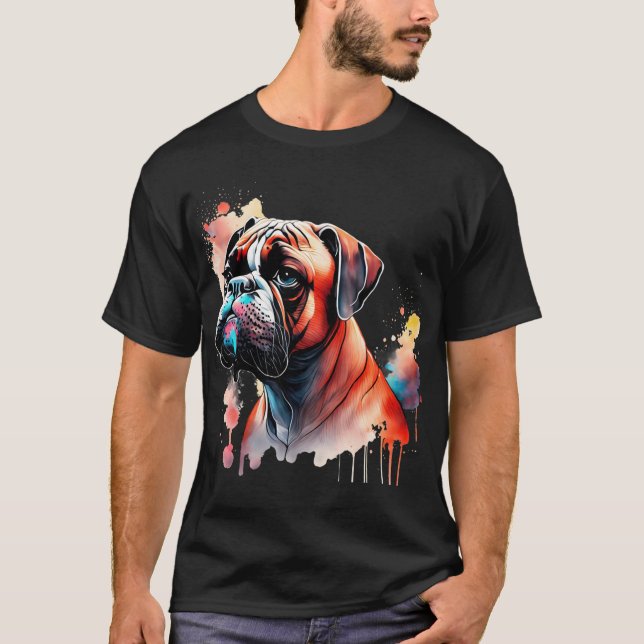 Camiseta Design de pintura de imagem de cão (Frente)