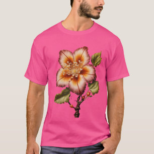 Camiseta Design de Pintura de Pincel de Avião com Flor Biom