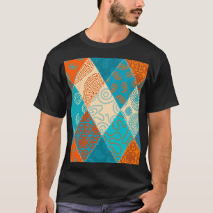Camiseta Design de pintura sem costura indiana.