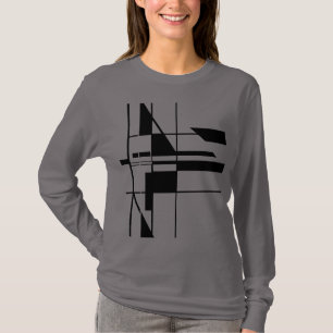 Camiseta Design de Placa Geométrica Negra