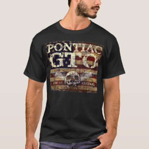 Camiseta Design de Pontiac GTO contra a bandeira corrmoída