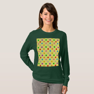 Camiseta Design de Pontos Coloridos Arco-íris Amarelo