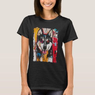 Camiseta Design de Pop de Arte Animal com Cão no Graff Masc