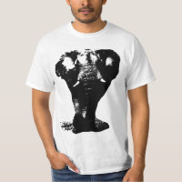 Design de Pop de arte de elefante preto e branco