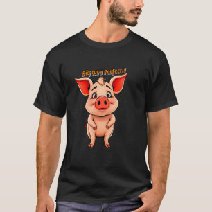 Camiseta Design de porco de desenho animado perfeito e fofo