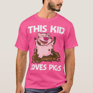 Camiseta Design De Porcos Engraçados Para Crianças, Fazenda