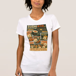 Camiseta Design de Poster do Festival Sushi