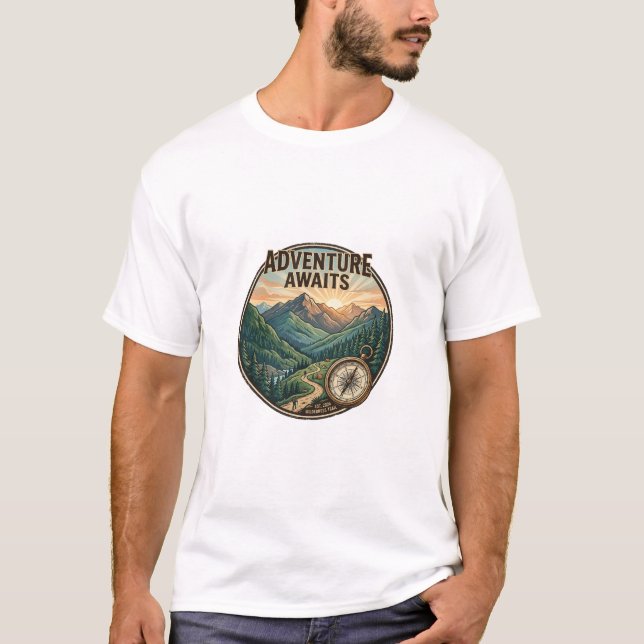 Camiseta Design de Poster do Parque Nacional Retro Aguarda  (Frente)