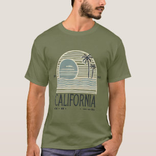 Camiseta Design de Praia Moderna e Fofa da Califórnia Pal