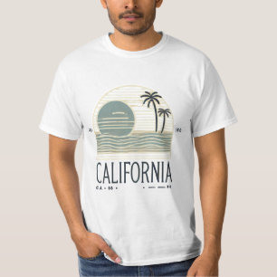Camiseta Design de Praia Moderna e Fofa da Califórnia Pal