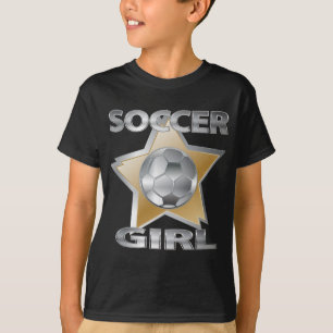Camiseta Design de prata Dourado da estrela da menina do