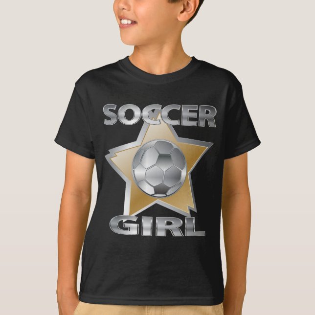 Camiseta Design de prata Dourado da estrela da menina do (Frente)