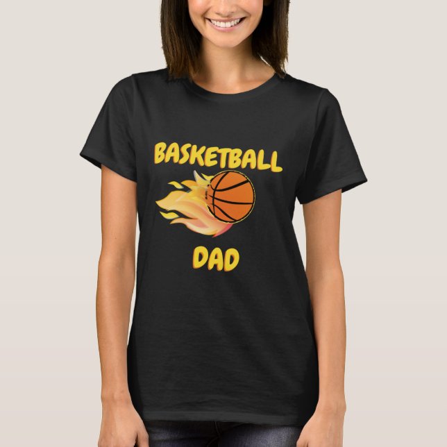 Camiseta Design de Presente de Basquete para Fiery Pai (Frente)