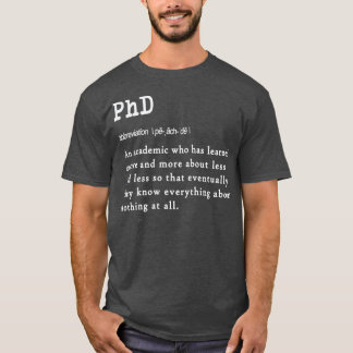 Camiseta Design de presente de definição de PhD engraçada p