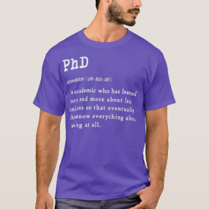 Camiseta Design de presente de definição de PhD engraçada p