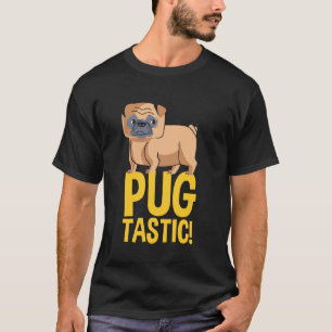 Camiseta design de pug de desenho animado incrível
