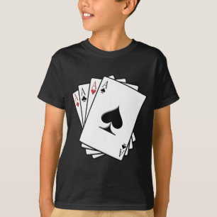 Camiseta Design de quatro cartões do jogo dos áss