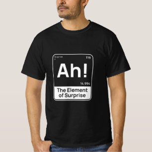Camiseta Design de Química Divertido – Elemento Surpresa “A