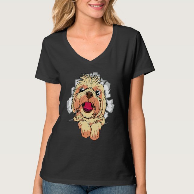 Camiseta Design de Racha de Cachorro Fofo (Frente)
