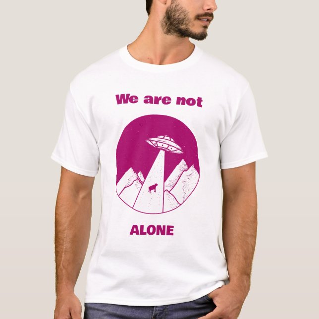 Camiseta design de rapto de OVNI alienígena, texto (Não est (Frente)