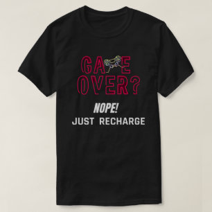 Camiseta Design de Recarga de Jogo Neon Game Over