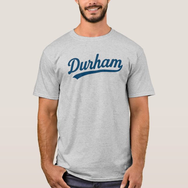 Camiseta Design de Retro de Script Durham - Orgulho de Cida (Frente)