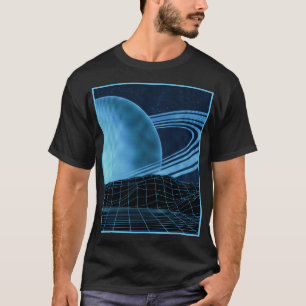 Camiseta Design de retroondas azuis