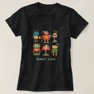 Camiseta design de robôs infantis fofos