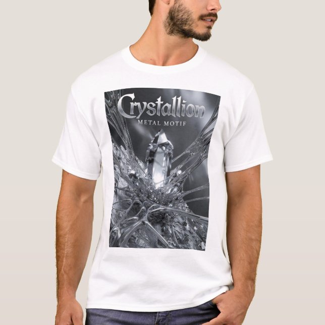 Camiseta design de rock and roll prateado (Frente)