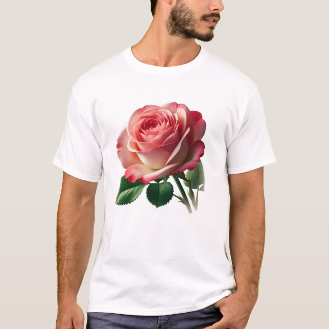 Camiseta design de rosa (Frente)