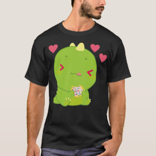 Camiseta Design de rosquinha do Coração da Rosquinha Kawaii
