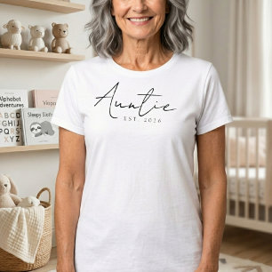 Camiseta Design de Roteiro de Família Clássico Tia EST Ano